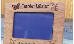Engraved Frame, Butterfly and Butterfly Bush