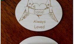 Magnetic Name Badge, laser- engraved with loved one's name, personalized badges