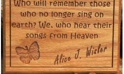 Remembrance Plaque--Songs From Heaven