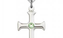 Sterling Silver Birthstone Cross Pendant