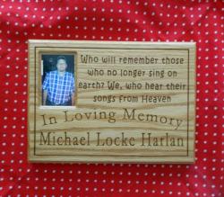 Photo Memorial Plaque with Loved One's Name