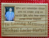 Photo Memorial Plaque with Loved One's Name