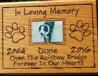 Pet Memorial Plaque, keepsake remembrance