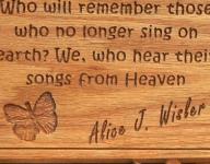 Remembrance Plaque--Songs From Heaven