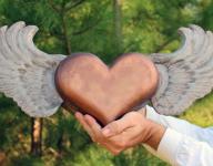 Handmade Flying Heart Urn