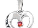 I'll Hold You In My Heart Sterling Silver Birthstone Pendant