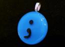 Fused glass with a semicolon