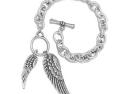 Rhodium Plated Angel Wings Bracelet